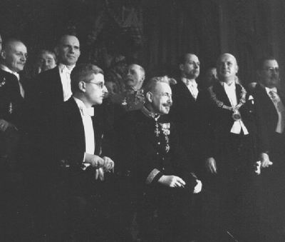 Archduke Eugen seated next to Chancellor Schuschnigg in the thirties. Click to enlarge